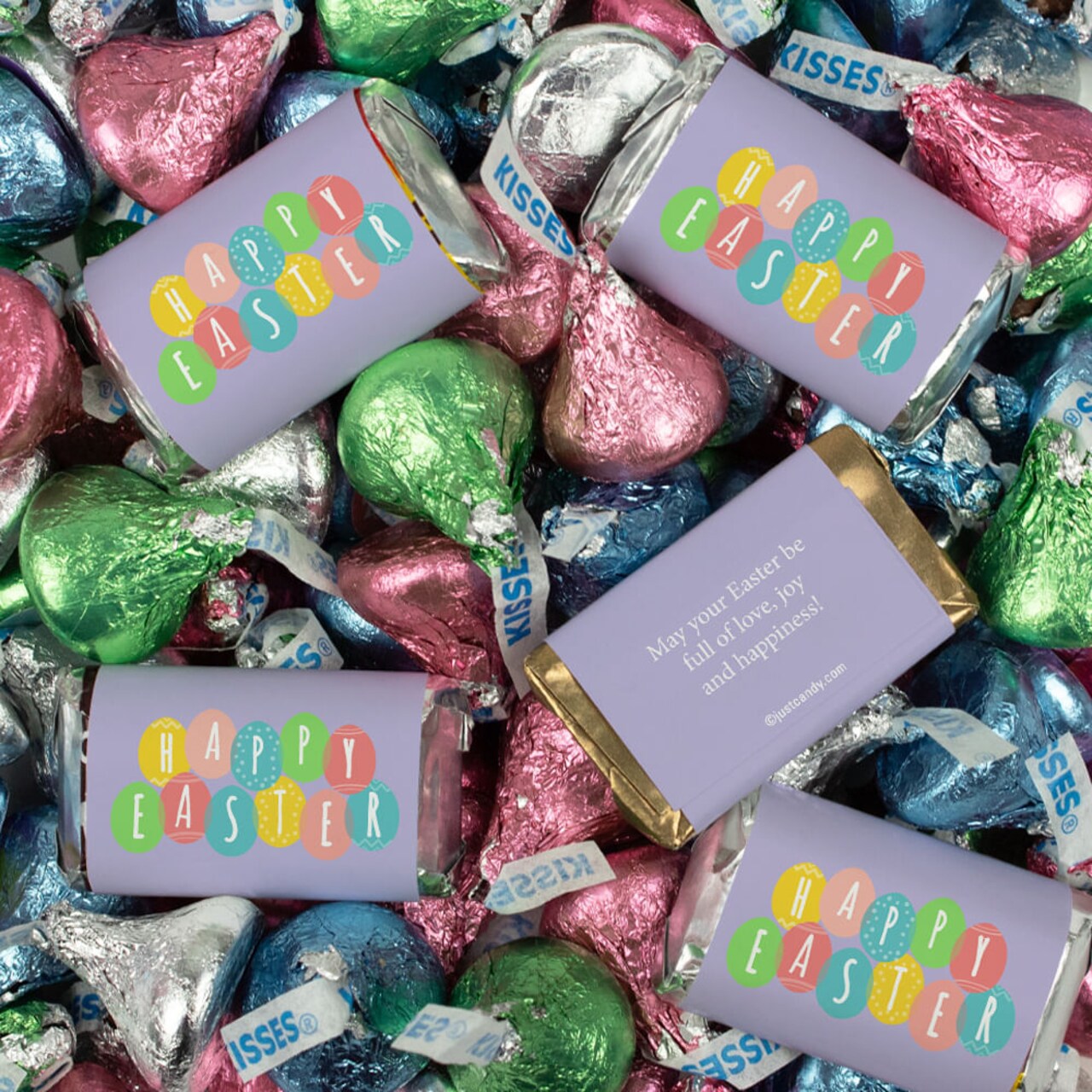 6.1lb Easter Egg Hunt Chocolate Treat Mix - Wrapped Miniatures Plus Spring Mix Kisses For Baskets, Classroom Parties, Candy Gifts & Party Favors (496ct)